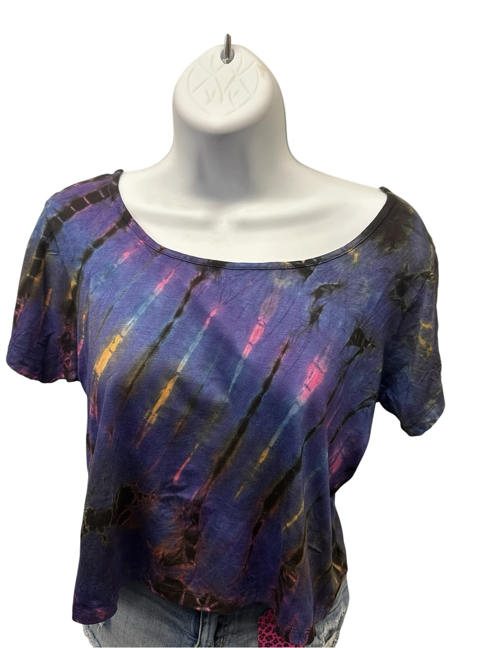 Purple Tie-Dye Short Sleeve Women's Top  4113/6. LG/GR/GR01